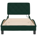 vidaXL Cadre de lit avec LED sans matelas vert foncé 90x200 cm velours