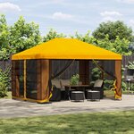 vidaXL Abri de jardin avec parois 4 × 3 m Jaune Polyester et Acier