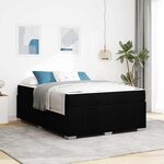 vidaXL Cadre de lit avec matelas Noir 140 x 200 cm tissu