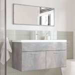 vidaXL Ensemble de meubles de salle de bain 3 Pièces gris béton