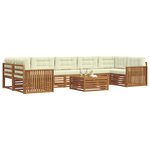 vidaXL Ensemble de canapés d'extérieur 8 Pièces Naturel et Crème