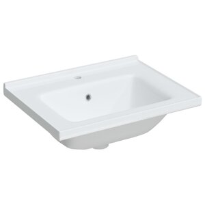 vidaXL Évier salle de bain blanc 61x48x19 5 cm rectangulaire céramique