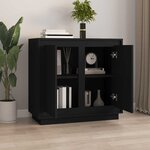 vidaXL Buffet noir 80x34x75 cm bois d'ingénierie
