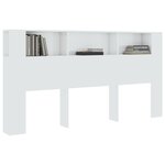 vidaXL Armoire de tête de lit Blanc brillant 200x18 5x104 5 cm