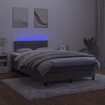 vidaXL Sommier à lattes de lit avec matelas LED gris foncé 120x190 cm
