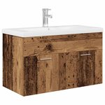 vidaXL Meuble lavabo avec bassin et robinet intégrés vieux bois