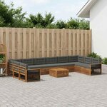vidaXL Ensembles de canapés avec coussin 11 Pièces Bois d'Acacia Massif