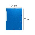 Chemises À Élastiques Carte Lustrée 3 Rabats Monobloc - Bleu - X 50 - Exacompta
