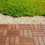 Pack x9 dalles de terrasse effet bois marron bois composite 30x30 cm