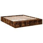 vidaXL Cadre de lit chêne fumé 200x200 cm bois d'ingénierie