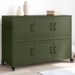 vidaXL Buffet vert olive 100 5x39x72 cm acier
