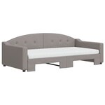 vidaXL Lit de jour avec gigogne et matelas taupe 100x200 cm tissu