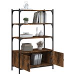 vidaXL Bibliothèque à 3 niveaux chêne fumé 70x30x109 5 cm