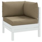 vidaXL Coussins de palette lot de 3 taupe mélangé tissu