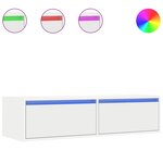 vidaXL Meuble TV avec lumières LED blanc 100X35 5x25 cm