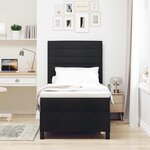 vidaXL Lit à ressorts avec matelas Noir 90 x 190 cm tissu