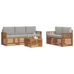 vidaXL Ensembles de canapés avec coussin 6 Pièces Gris Naturel et Clair
