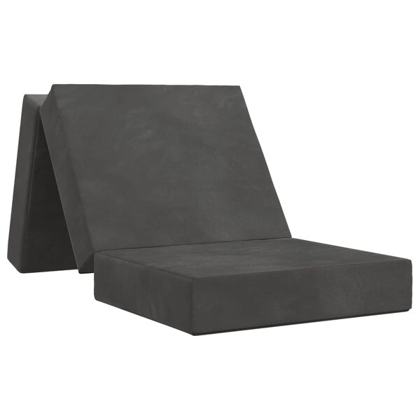 vidaXL Canapé-lit pliable 90 x 63 x 45 cm Gris foncé