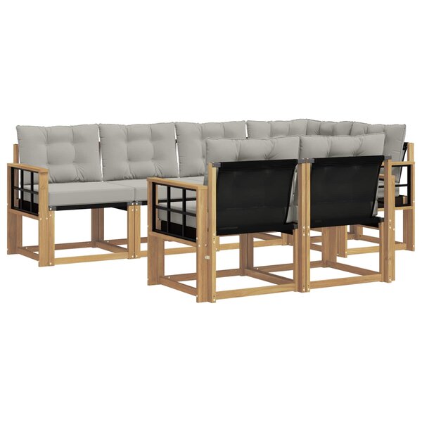vidaXL Ensemble de canapés d'extérieur 7 pc Blanc et gris clair
