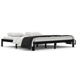 vidaXL Cadre de lit Noir Bois de pin massif 200x200 cm