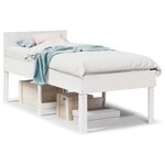 vidaXL Cadre de lit sans matelas blanc 90x190 cm bois de pin massif