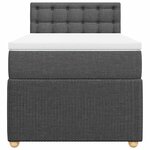 vidaXL Sommier à lattes de lit avec matelas Gris foncé 90x200 cm Tissu