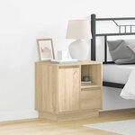 vidaXL Cabinet de chevet avec tiroir Chêne sonoma 50 x 34.5 x 50 cm.