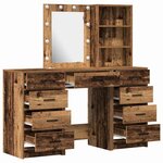 vidaXL Table de Toilette avec tiroir 3 Pièces Marron 40 x 41 x 135 cm