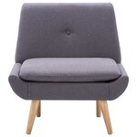 Vidaxl fauteuil sans accoudoirs avec repose-pied gris tissu