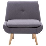 vidaXL Fauteuil sans accoudoirs avec repose-pied Gris Tissu