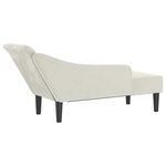 vidaXL Chaise longue avec coussins crème velours