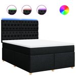 vidaXL Sommier à lattes de lit avec matelas Noir 140x190 cm Tissu