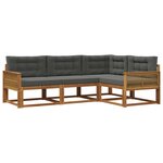 vidaXL Ensemble de canapés d'extérieur 4 pc Naturel et Anthracite