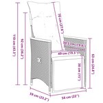 vidaXL Ensemble de bistro de jardin 5 Pièces coussins noir poly rotin