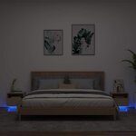 vidaXL Armoires de chevet avec lumières LED 2 Pièces chêne sonoma