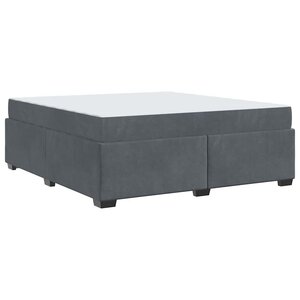 vidaXL Cadre de lit avec matelas Gris foncé 180 x 200 cm Velours