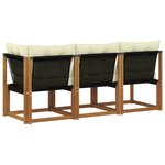 vidaXL Canapé d’extérieur milieu et coin avec coussin 3 Pièce Naturel