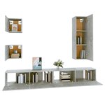 vidaXL Ensemble de meubles TV 5 Pièces Gris béton Bois d'ingénierie