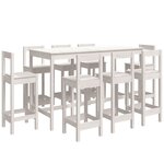 vidaXL Ensemble de bar 9 Pièces Blanc Bois de pin massif