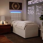 vidaXL Sommier à lattes de lit avec matelas Blanc 90x200 cm Similicuir