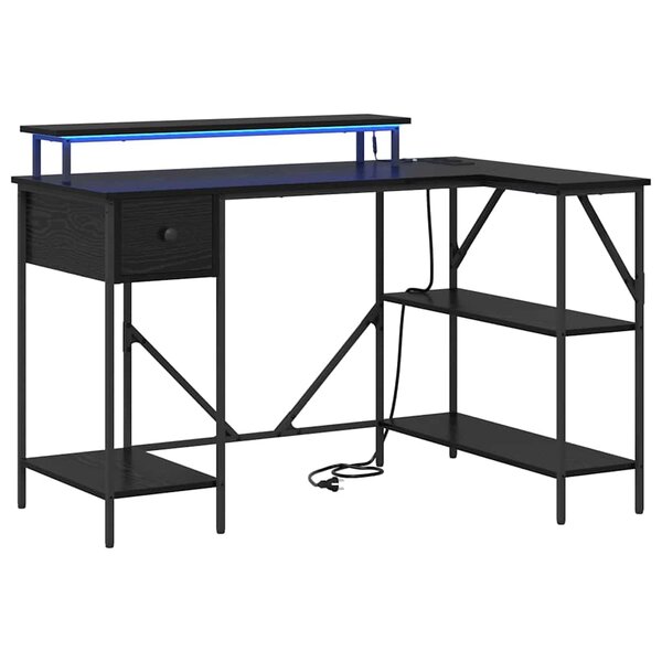 vidaXL Bureau Chêne noir 120 x 79 x 86 5 cm Bois d'ingénierie