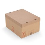 Caisse carton galia double cannelure avec couvercle renforcé 40x30x20 cm (lot de 20)