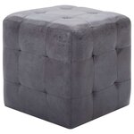 vidaXL 2 Pièces Poufs Gris 30 x 30 x 30 cm Similicuir daim