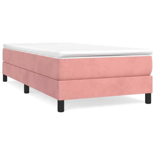 vidaXL Sommier à lattes de lit avec matelas Rose 90x190 cm Velours