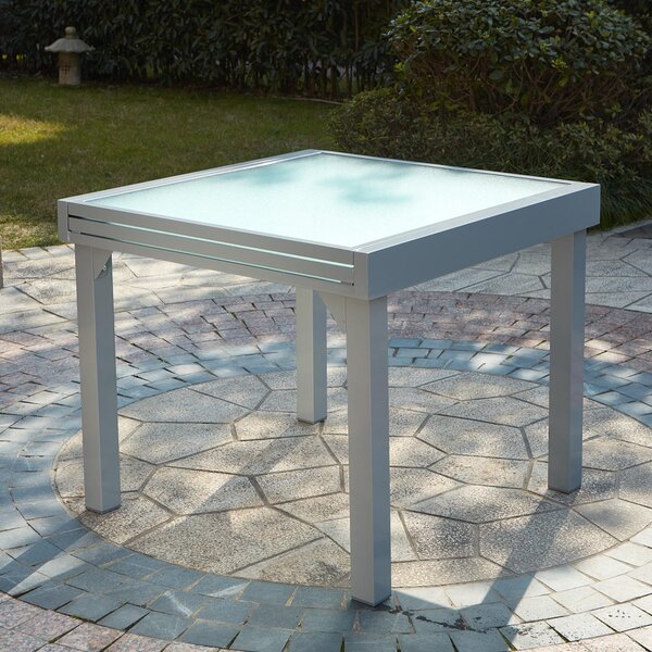 Table Molvina : table de jardin extensible 8 personnes en aluminium