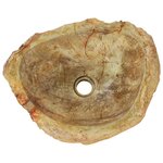 vidaXL Évier 45x35x15 cm Pierre fossile Crème