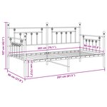 Lit jumeau vidaXL blanc 90x200 cm en acier