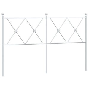 vidaXL Tête de lit de remplacement métal blanc 137 cm
