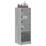 vidaXL Buffet avec portes en verre sonoma gris 35x37x109 cm
