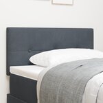 Tête de lit capitonnée gris foncé 80 cm en velours